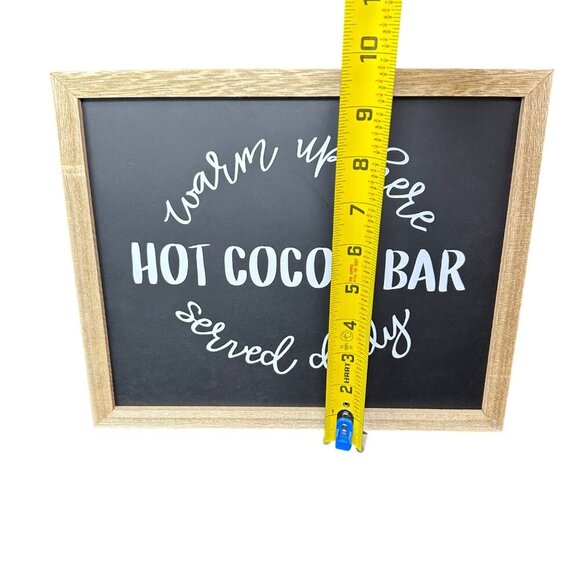 Hot Cocoa Bar Wall Sign 11x9 Rustic Chalkboard Look Daily Kitchen Decor Winter - Picture 10 of 11